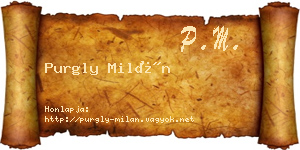 Purgly Milán névjegykártya