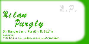 milan purgly business card